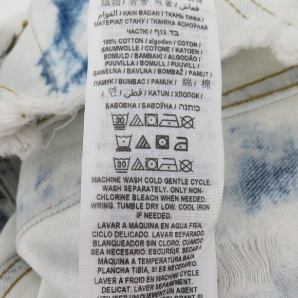 Guess Women Medium White Blue Bleached Distressed Crop Denim Jacket NEW Defects - Picture 13 of 15
